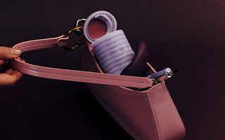 a micro bag filled with a subtl makeup stack
