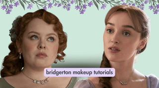 bridgerton looks with subtl beauty's travel makeup featuring daphne and penelope