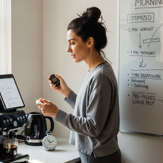 woman managing her morning routine