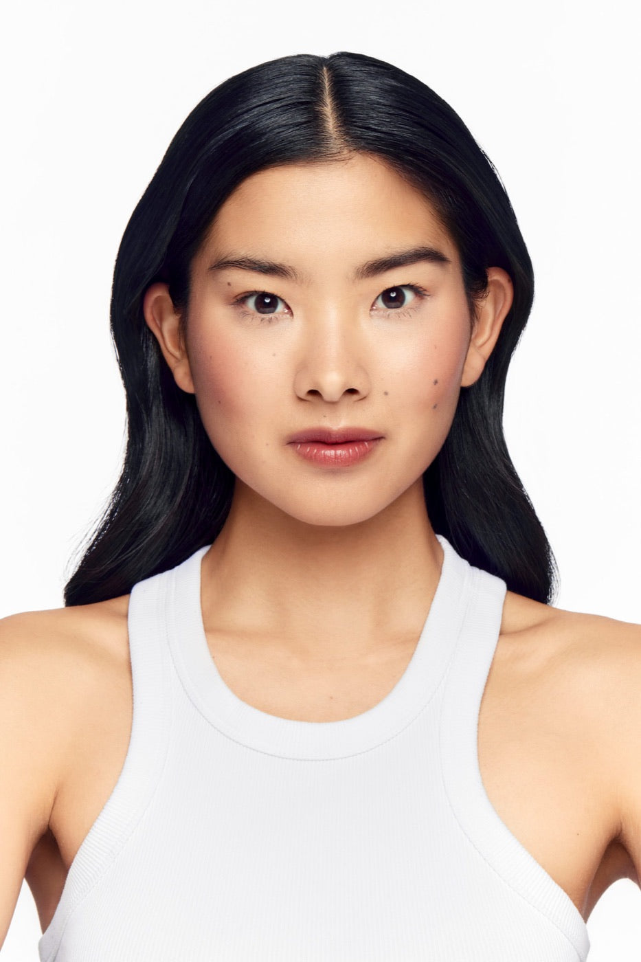 The same face twice: bare brows on the left, Brow BFF on the right