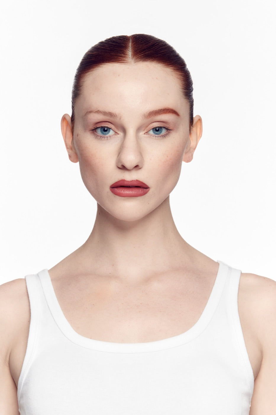 The same face twice: bare brows on the left, Brow BFF on the right