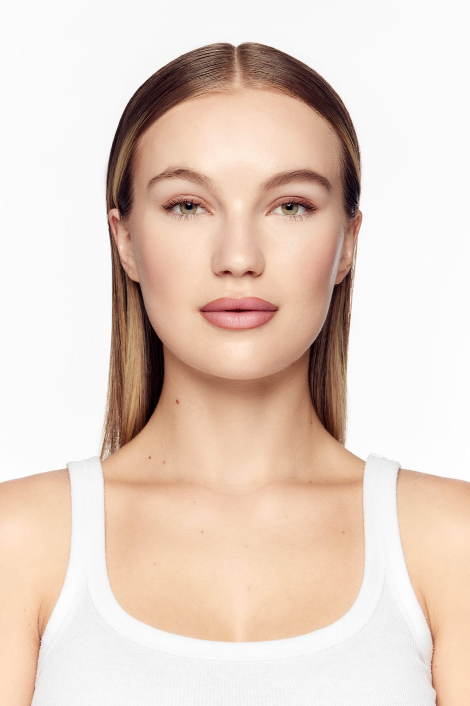The same face twice: bare brows on the left, Brow BFF on the right